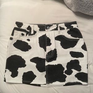Sheik Cow Print Mini Skirt